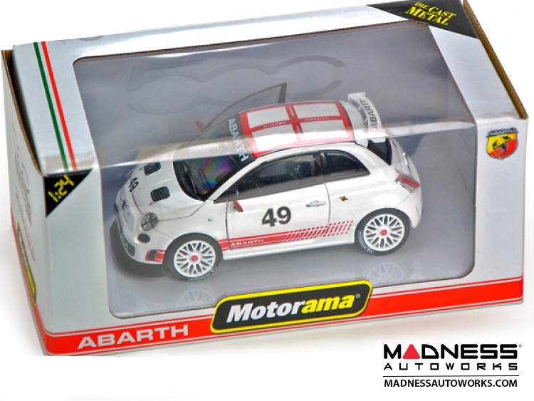 FIAT 500 ABARTH Assetto Corse Die Cast Model White (1/24 scale) by